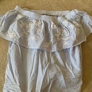 Off the shoulder embroidered blouse